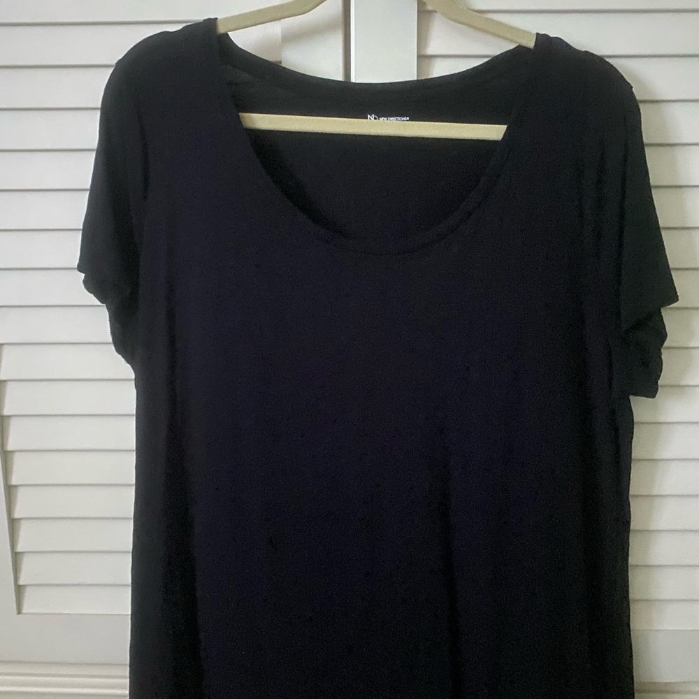 new directions Black Scoop Neck Short Sleeve Tee